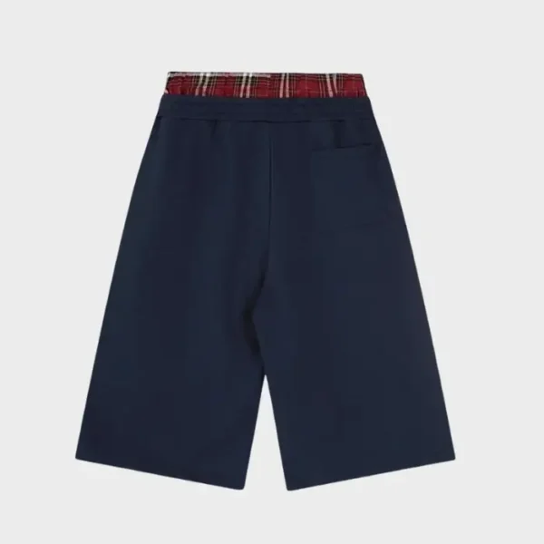 Decarba Double Waist Checkered Jogger Dark Blue (9)