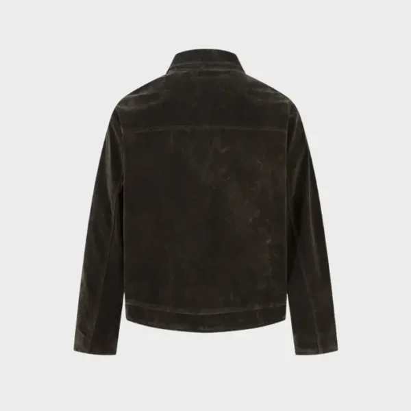 Decarba Retro Spliced Suide Jacket Black Brown (4)