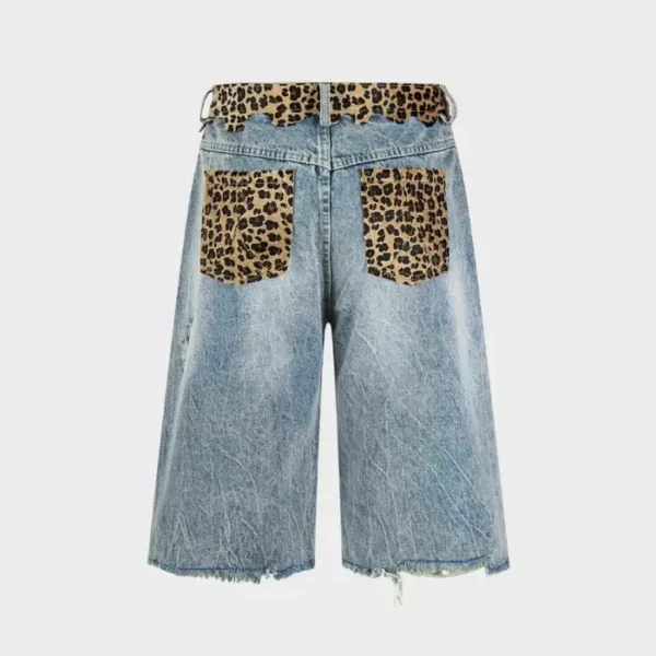 Decarba Ripped Leopard Denim Jorts (17)