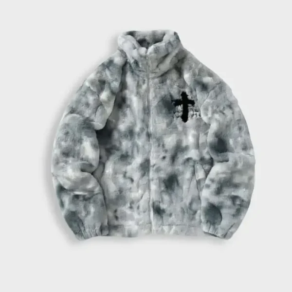 Decarba Vintage Warm Cross Fleece Jacket (1)
