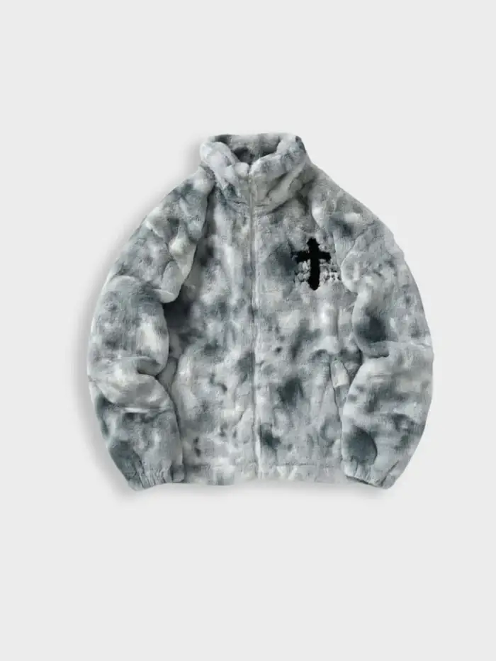 Decarba Vintage Warm Cross Fleece Jacket (1)